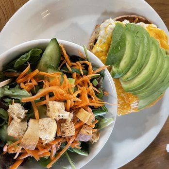 The Peach Cafe - Tuna melt with salad - New American Near Me - Monrovia, California The Peach Cafe - Tuna melt with salad - New American Near Me - Monrovia, California