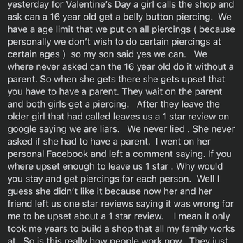 Utopia Tattoo & Piercing - Here is the original post about 2 of his customers. One was a minor. - Tattoo Near Me - Bristol, Tennessee Utopia Tattoo & Piercing - Here is the original post about 2 of his customers. One was a minor. - Tattoo Near Me - Bristol, Tennessee