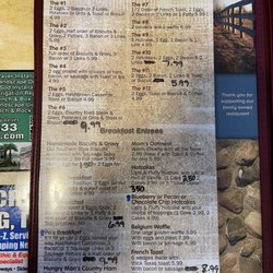 Greg’s Haystax Restaurant - Sample page of menu