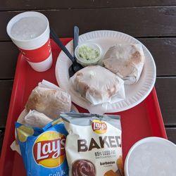 Two bbq sandwich specials and a side of  Coleslaw