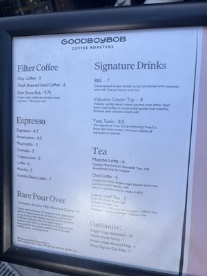 Menu photo 1 Goodboybob Coffee Roasters Santa Monica, CA