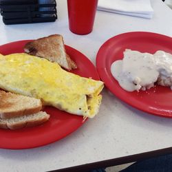 Funderburk's Diner - Philly cheese steak omelet and b/g