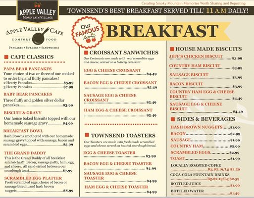 Menu photo 4 Apple Valley Cafe Townsend, TN