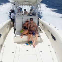 Reel Livin' Charters - Captain Chris has a beautiful 40ft. boat with ample space for 12. He provides a cooler and there's tons of storage for keeping things dry.