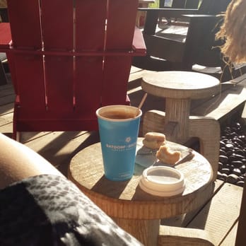 Dancing Goats Coffee - Chillaxing in the patio area with a latte and duck doughnuts - Coffee & Tea Near Me - Atlanta, Georgia