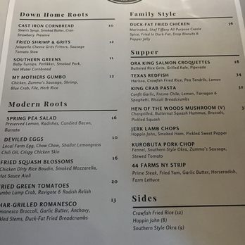 Roots Southern Table - Menu - Southern Near Me - Farmers Branch, Texas