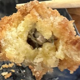 Eating batter, but not oyster. Eating batter, but not oyster.