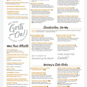 Miss Shirley's Cafe, Roland Park - Page 2/2 Menu - American Near Me - Baltimore, Maryland