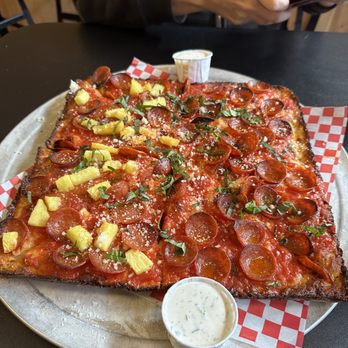 Ranch - Half pepperoni half pepperoni and pineapple - Pizza Near Me - Portland, Oregon Ranch - Half pepperoni half pepperoni and pineapple - Pizza Near Me - Portland, Oregon