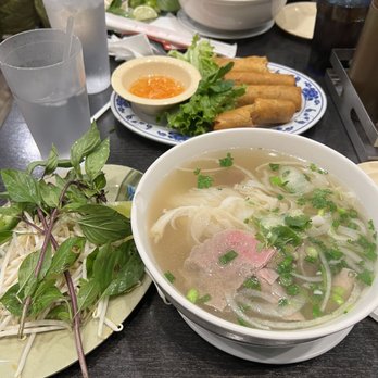 Saigon Dish - #12. Tai, Gan, Sach - Regular, eggs rolls & 16. Pho Ga - Regular - Vietnamese Near Me - Lawndale, California