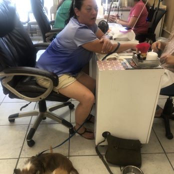 Pro Nails - Me at the OTHER salon, not Pro Nails! See my well behaved dog? Good job not helping me Pro Nails- you are ridiculous. - Nail Salons Near Me - Colton, California