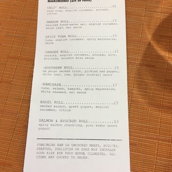 One Flew South - Sushi menu - New American Near Me - Atlanta, Georgia One Flew South - Sushi menu - New American Near Me - Atlanta, Georgia