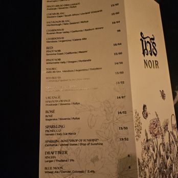 Noir Bar - Wine menu - Bars Near Me - Orlando, Florida