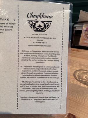 Menu photo 2 Chaykhana Pittsburgh Pittsburgh, PA Menu photo 2 Chaykhana Pittsburgh Pittsburgh, PA