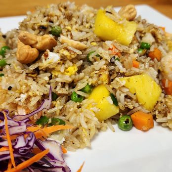 Joyful Thai - a plate of fried rice with shrimp and vegetables - Thai Near Me - Tonasket, Washington Joyful Thai - a plate of fried rice with shrimp and vegetables - Thai Near Me - Tonasket, Washington