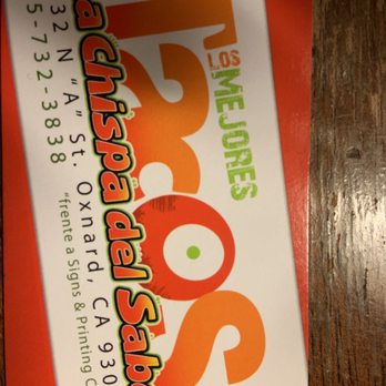 La Chispa Del Sabor - a close up of a business card - Tacos Near Me - Oxnard, California La Chispa Del Sabor - a close up of a business card - Tacos Near Me - Oxnard, California
