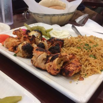 Afrah Restaurant - Chicken Kabab with Kabsa rice - Mediterranean Near Me - Richardson, Texas Afrah Restaurant - Chicken Kabab with Kabsa rice - Mediterranean Near Me - Richardson, Texas