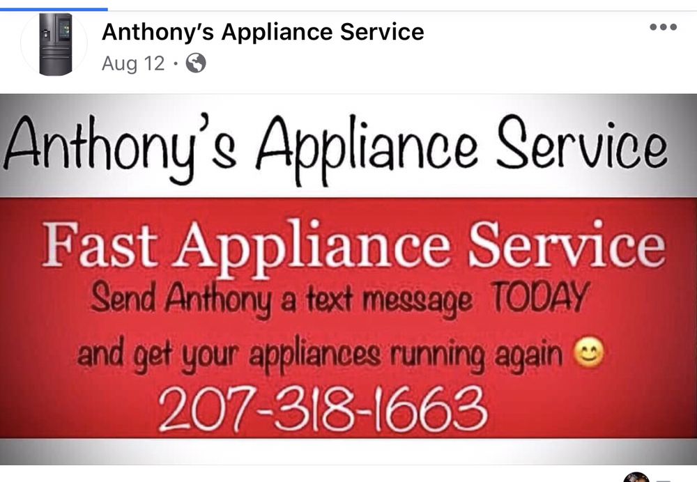 ANTHONY’S APPLIANCE SERVICE Updated October 2024 Sanford, Maine
