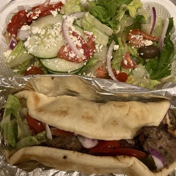 Yamas Mediterranean Cuisine - Here is the gyro w/Greek salad. Both came w/yogurt sauce & salad had dressing on the side. - Mediterranean Near Me - Kailua, Hawaii Yamas Mediterranean Cuisine - Here is the gyro w/Greek salad. Both came w/yogurt sauce & salad had dressing on the side. - Mediterranean Near Me - Kailua, Hawaii