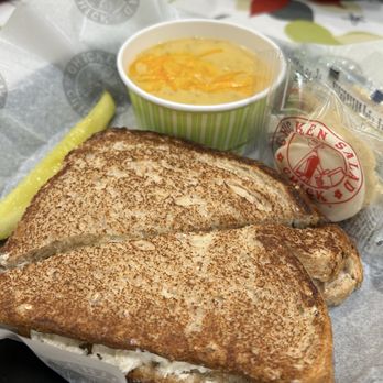 Chicken Salad Chick - Olivia's Old South made with hard boiled eggs and pickles and a side cup of broccoli cheddar soup! - Sandwiches Near Me - Parrish, Florida Chicken Salad Chick - Olivia's Old South made with hard boiled eggs and pickles and a side cup of broccoli cheddar soup! - Sandwiches Near Me - Parrish, Florida