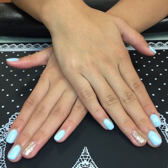 Nails By Lannie - Love the blue and gold combo! - Nail Technicians Near Me - Arcadia , California