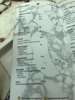 Menu photo 4 Toby’s Estate Brookvale, NSW