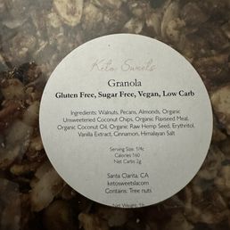 Keto Granola nutrition and ingredients Keto Granola nutrition and ingredients