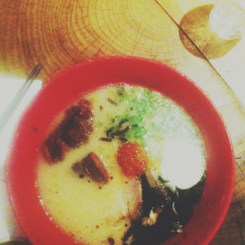 IPPUDO NY - Akamaru Modern with a poached egg and kakuni - Ramen Near Me - New York, New York