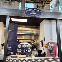 Shwe Letyar Sushi - Storefront, Menu, and Canned Drinks