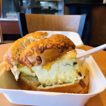 Clouds Rest Coffee - Bagel breakfast sandwich. - Coffee & Tea Near Me - Oakhurst, California