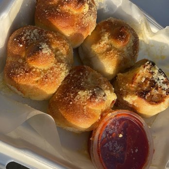 Perrottas Pizza - Amazing Garlic Rolls with delicious Marinara Sauce. - Pizza Near Me - Canton, Georgia Perrottas Pizza - Amazing Garlic Rolls with delicious Marinara Sauce. - Pizza Near Me - Canton, Georgia