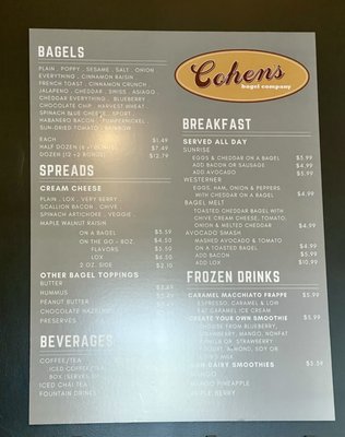 Menu photo 4 Cohen's Bagel Company Madison, CT