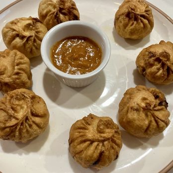 Stellar Pokhara - Fried chicken momos with spicy dipping sauce - yum! - Himalayan/Nepalese Near Me - New York, New York Stellar Pokhara - Fried chicken momos with spicy dipping sauce - yum! - Himalayan/Nepalese Near Me - New York, New York