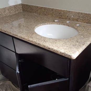 Interdesign Floors & Kitchens - Guest bathroom - while in progress. New vanity, sink and granite top. - Flooring Near Me - Mission Viejo, California Interdesign Floors & Kitchens - Guest bathroom - while in progress. New vanity, sink and granite top. - Flooring Near Me - Mission Viejo, California