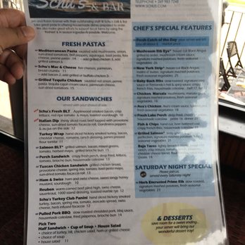 Schu's Grill & Bar - Menu with a special vegetarian menu. Props! - American Near Me - St. Joseph, Michigan Schu's Grill & Bar - Menu with a special vegetarian menu. Props! - American Near Me - St. Joseph, Michigan