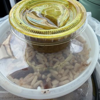 Roland's Jamaica Chicken - Rice & Peas and additional curry sauce - Caribbean Near Me - Lewisville, Texas