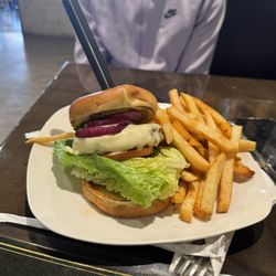 PoppinCorks Bistro - Turkey burger and fries