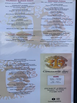 Menu photo 8 The Community Bar Houston, TX