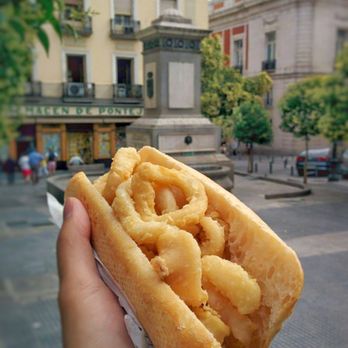 La Campana - La Campana - enjoy a bocadillo de calamares (calamari sandwich) in the streets of Madrid - Tapas Bars Near Me - Madrid, M