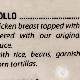 a menu for a mexican restaurant