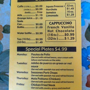 Maria's Tacos and More - Back of menu - Mexican Near Me - Houston, Texas Maria's Tacos and More - Back of menu - Mexican Near Me - Houston, Texas