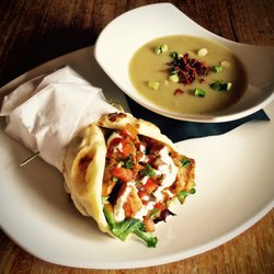 Amsterdam Restaurant - Shawarma Wrap with Potato Bacon Leak Soup