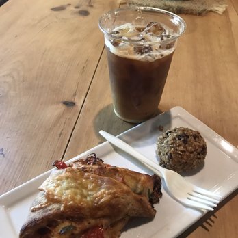 Openroad Coffee & Tea - Tomato basil scone, dark chocolate oatmeal roll, 3 shots on ice. - Cafes Near Me - Columbus, North Carolina Openroad Coffee & Tea - Tomato basil scone, dark chocolate oatmeal roll, 3 shots on ice. - Cafes Near Me - Columbus, North Carolina
