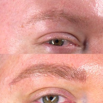 Emily Brows - Men's microbladed brow. The client wanted to enhance his natural brow without keeping too clean. - Permanent Makeup Near Me - San Diego, California