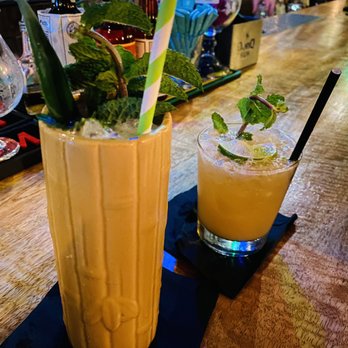 Forbidden Island - 1950 Zombie (Front) and Classic Mai Tai (Back) - Tiki Bars Near Me - Alameda, California Forbidden Island - 1950 Zombie (Front) and Classic Mai Tai (Back) - Tiki Bars Near Me - Alameda, California