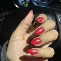 Nails -- extensions + dip powder + chrome