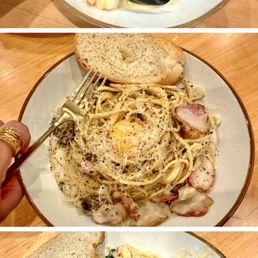 Myung Ran Nori cream pasta (SEAFOOD PASTA in white sauce ) , CARBONARA PASTA , TRUFFLE PASTA w/ GRILLED SALMON Myung Ran Nori cream pasta (SEAFOOD PASTA in white sauce ) , CARBONARA PASTA , TRUFFLE PASTA w/ GRILLED SALMON