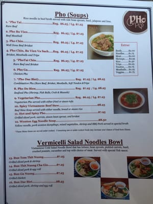 Menu photo 4 Pho PQ Lakewood, WA