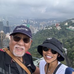 Big Bus Tours - Happy travelers. Hal & Heather.