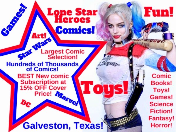 Lone Star Heroes: Comics & Toys - Galveston Island Logo